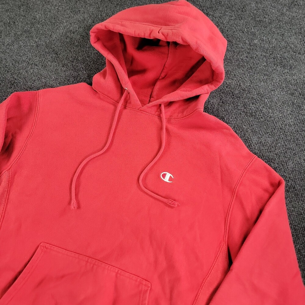Men’s Champion Reverse Weave Red Hoodie Size Large